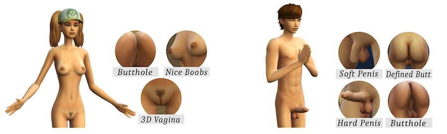 nude skins sims 3